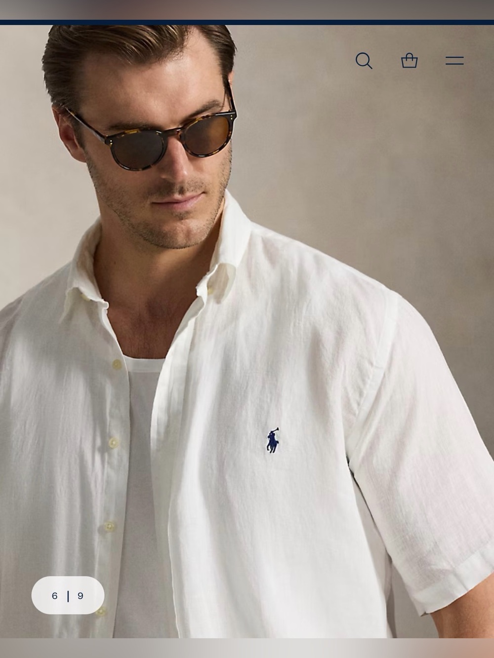 🆕Polo by Ralph Lauren Linen Short Sleeve Shirt in White
